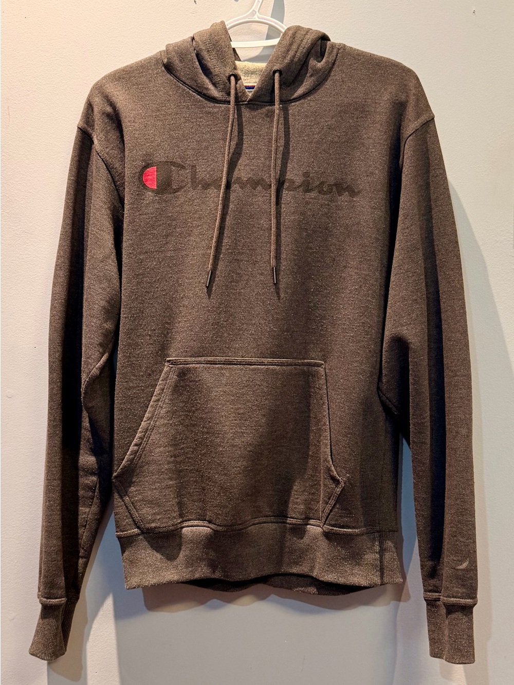 Champion Brown Pullover Hoodie with Chest Logo